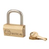 Cadenas laiton monobloc 80mm avec anse acier cementé nickelé D11mm 3 clés laiton NAUTIC