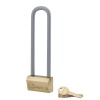 Cadenas laiton monobloc 55mm avec anse acier crémenté nickelé gainé 86mm145mm 3 clés laiton NAUTIC