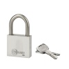 Cadenas de securité en inox 50mm avec anse inox D6mm 2 clés reversible TRANSIT 2 carte de propriété