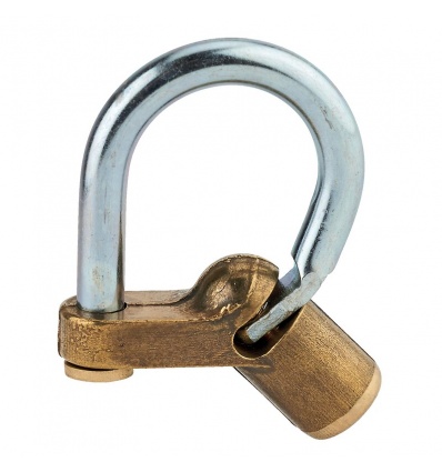 Cadenas Artillerie à Talon Droit 329 Corps laiton L58mm anse acier zingué D7mm ouverture par clé triangle T5mm