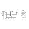 Cylindre PE à Bouton laiton nickelé B3030 triangle sortant de 11mm