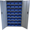 Armoire 2 portes 32 bacs 10L bleu 960x400x1600