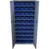 Armoire 2 portes 40 bacs 4L bleu 760x260x1600