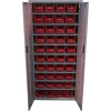 Armoire 2 portes 40 bacs 4L rouge 760x260x1600