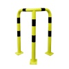 Barrière de protection dangle acier avec platine tube Ø76mm noir jaune L 600 x 600 x H1200