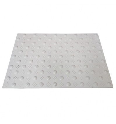 Bande déveil ex térieur antiderapante voirie pvc à coller 405 mm x 590 mm blanc