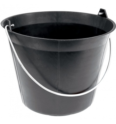 Seau plastique noir 11 litres anse 53 mm