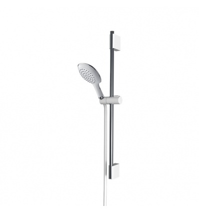 Ensemble sur barre de douche Addict White chromeblanc laqué