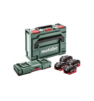 Pack4Batteries18voltsLIHDChargeurduoultrarapide 4 x 55 Ah LiHD ASC 145 duo coffret Metaloc