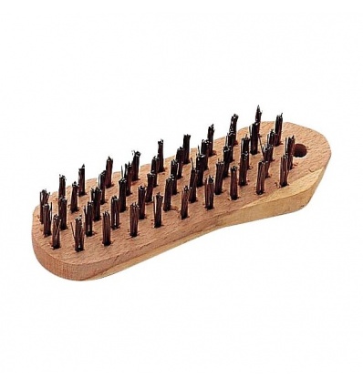 Brosse métallique 4 rangs forme violon corps en bois 912B4