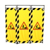 Barrière 100x170cm INOX 304 3 vantaux logo danger rouge et blanc