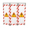 Barrière 100x170cm INOX 304 3 vantaux logo danger rouge et blanc