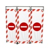 Barrière 100x170cm INOX 304 3 vantaux logo danger rouge et blanc