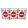 Barrière 100x170cm INOX 304 3 vantaux logo danger rouge et blanc