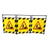 Barrière 100x170cm INOX 304 3 vantaux logo danger électricité