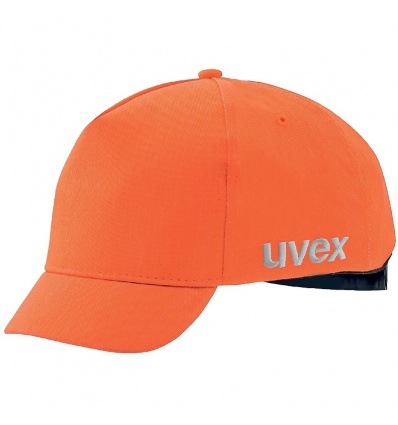 Casquette antiheurt uvex ucap sport hiviz visière courte 4 cm 5559 cm orange vif