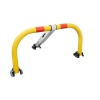 Barrière de parking fixations 1 clé pompier 14 mm 860x456x Ø 60 jaune bandes rouges