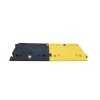 Ralentisseur caoutchouc FAST70 1 passage de câble Ø27 avec LED solaire 1 noir 1jaune long totale 1mx430xH70mm