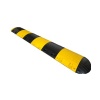 Ralentisseur caoutchouc PL noirjaune avec fixations tous supports 2 passecâbles Ø40 L25mx500xH70mm Maxi 50T