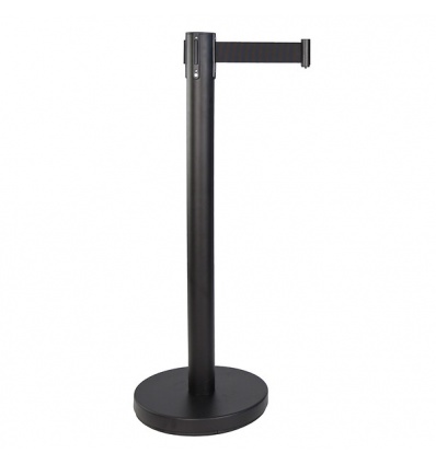 Poteau de guidage éco noir Ø 63mm sangle noire 2m x 50mm H 910