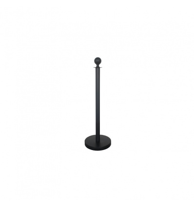 Poteau à corde noir tête boule H 980 Ø 50 Ø base 320mm