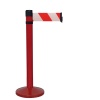 Poteau de guidage PREMIUM noir sangle 4m x 100mm rougeblanche H980 x Ø 80