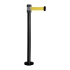 Poteau de guidage noir à fixer sangle noirejaunenoire 2m x 50mm H980 x Ø 80