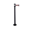 Poteau de guidage noir à fixer sangle noirejaunenoire 2m x 50mm H980 x Ø 80