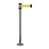 Poteau de guidage noir à fixer sangle jaune 2m x 50mm logo DANGER H980 x Ø 80