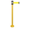 Poteau de guidage noir à fixer sangle jaune 2m x 50mm logo DANGER H980 x Ø 80