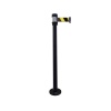 Poteau de guidage noir à fixer sangle jaune 2m x 50mm logo DANGER H980 x Ø 80