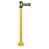 Poteau de guidage jaune à fixer sangle noire 2m x 50mm H980 x Ø 80