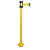 Poteau de guidage jaune à fixer sangle noire 2m x 50mm H980 x Ø 80