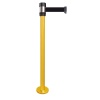 Poteau de guidage jaune à fixer sangle jaune 2m x 50mm logo DANGER H980 x Ø 80