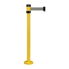 Poteau de guidage jaune à fixer sangle jaune 2m x 50mm logo DANGER H980 x Ø 80