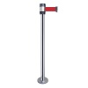 Poteau de guidage rouge à fixer sangle rougeblanche 2m x 50mm H980 x Ø 80