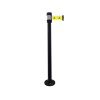 Poteau de guidage chromé à fixer sangle 2m x 50mm jaune logo DANGER H980 x Ø 80