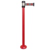 Poteau de guidage chromé à fixer sangle rougeblanche 2m x 50mm H980 x Ø 80