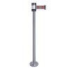 Poteau de guidage chromé à fixer sangle rouge 2m x 50mm H980 x Ø 80