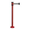 Poteau de guidage chromé à fixer sangle rouge 2m x 50mm H980 x Ø 80