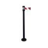 Poteau de guidage chromé à fixer sangle rouge 2m x 50mm H980 x Ø 80