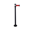 Poteau de guidage chromé à fixer sangle rouge 2m x 50mm H980 x Ø 80