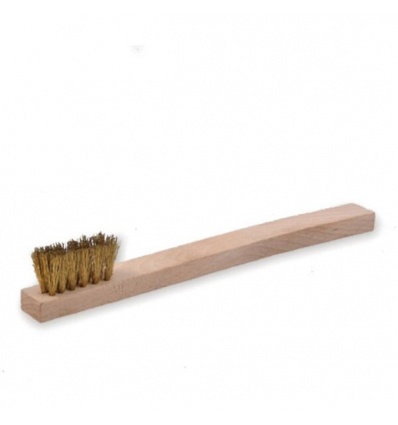 Brosse métallique à bougie manche bois L200 mm x 3 rgs x acier laitonné droit 02 mm boîte de 24 0004133073 OSBORN UNIPOL