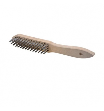 Brosse à main datelier manche bois L 295 mm x 4 rgs x fil acier plat 025 mm boîte de 12 0003151124 OSBORN UNIPOL