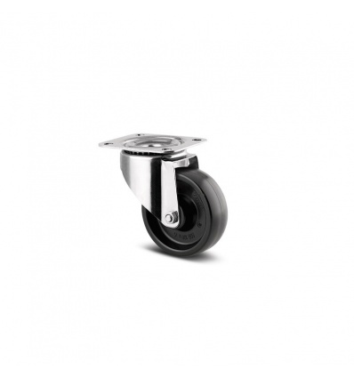 Roulette inox haute temperature pivotante a platine de four de boulangerie d 80