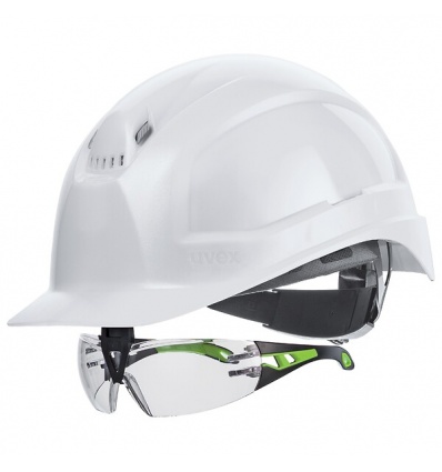 Casque uvex pheos IES avec lunettes de protection uvex pheos blanc