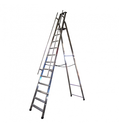 Marchepied FIMM aluminium 10 marches professionnel avec rampe