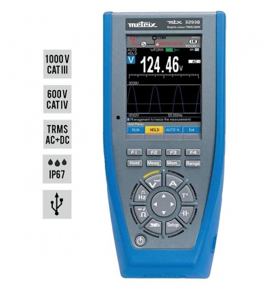 Multimètre numérique graphique TRMS ACDC 100 kPts IP67 200 kHz Interface USB