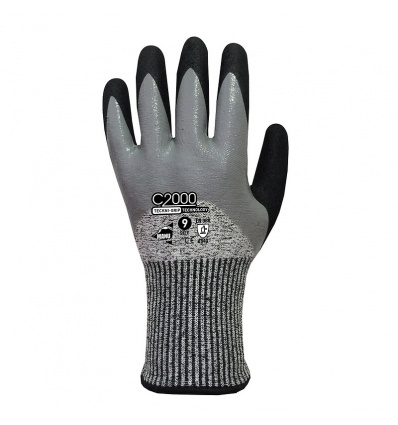 Gants anticoupure sans couture à double enduction nitrile C2000 jauge 13 sachet de 12 paires taille 8