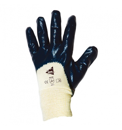 Gants de manutention lourde double enduction nitrile lourd à poignet tricot ML002 sachet de 12 paires taille 9